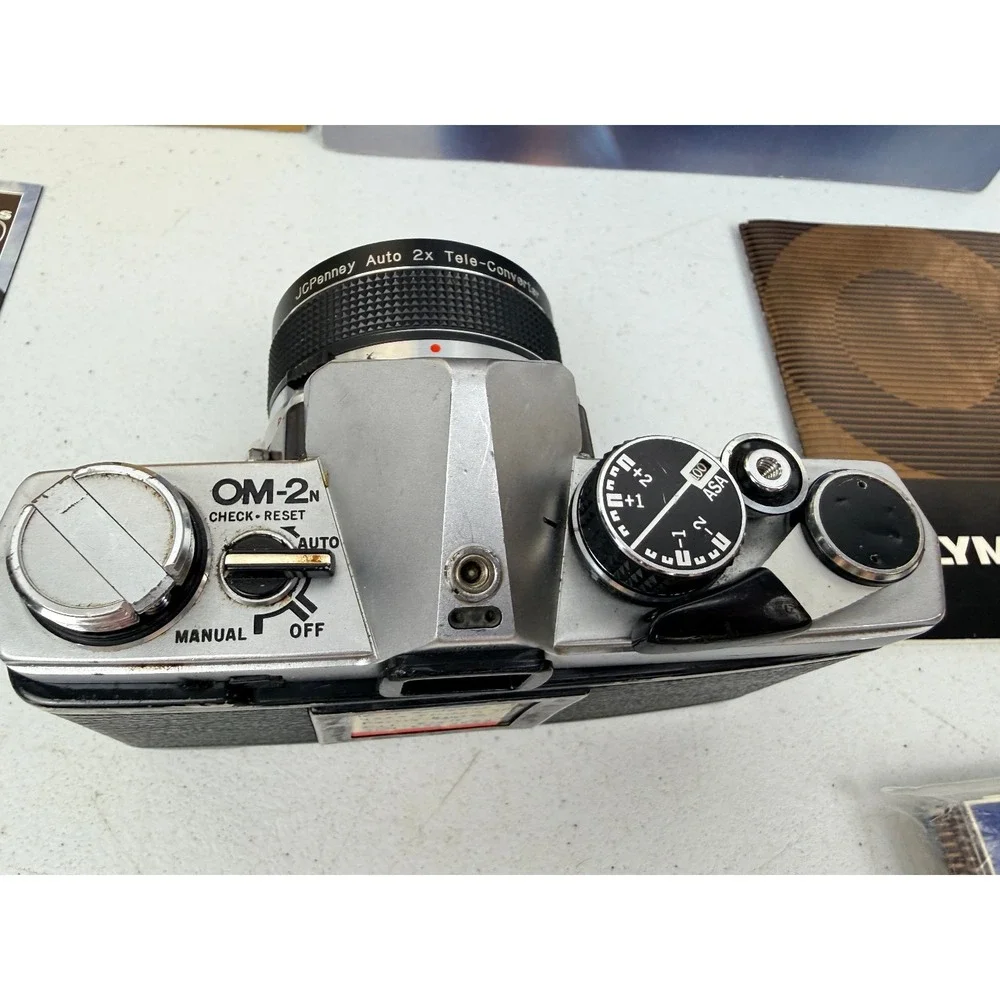 Olympus OM-2n 35mm Film Camera w/ Lens Lot BX